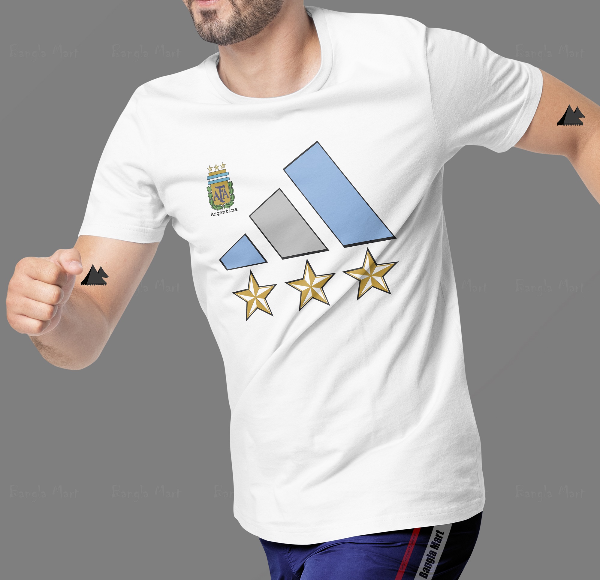 New Classy Adi_das Design With Argentina Football Logo AFA - T Shirt. 