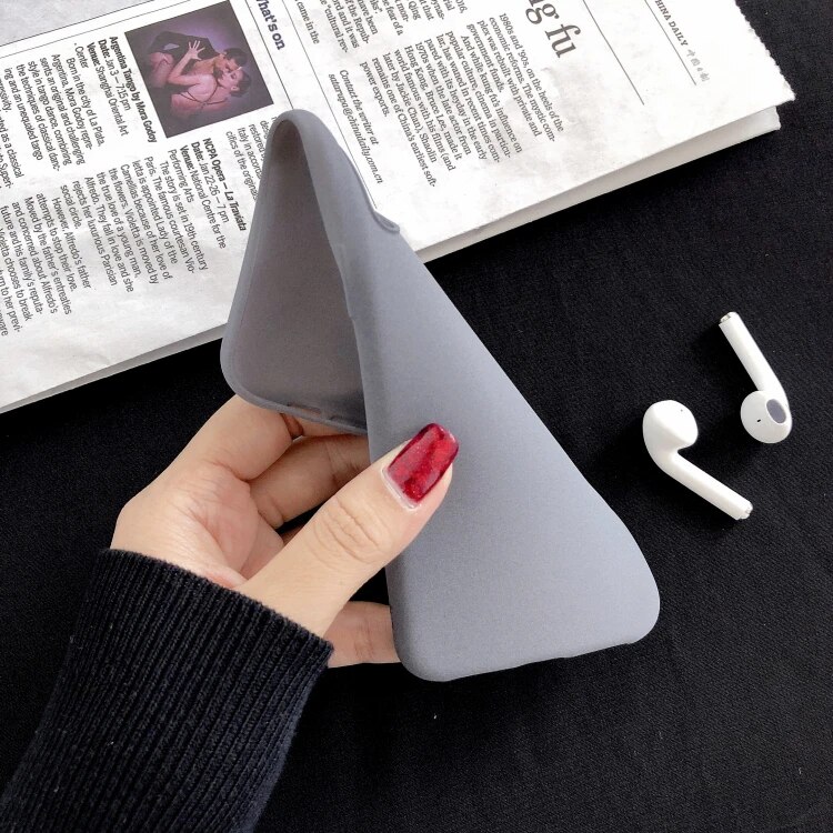 Gray color Matte Phone Case For iphone 11 Pro XS Max XR X 8 7 6S 6 Plus SE 2020 12 mini 12 Pro Max Soft TPU Back Cover. 