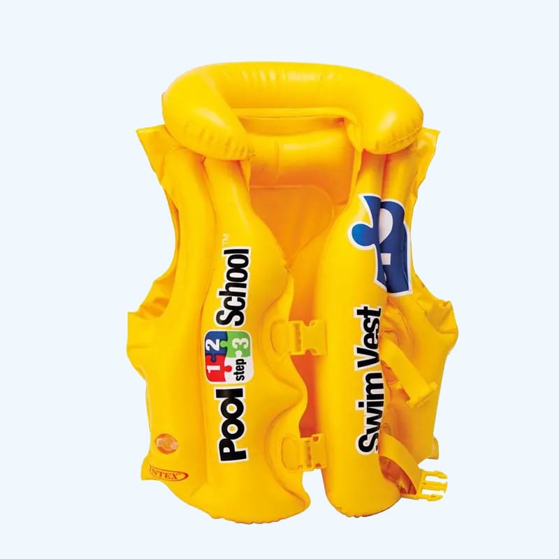 Ensure Safety in the Water with the Intex Pool School-Dillax Swim Vest Life Jacket-Yellow (3-6 Years), Easy to Use and Clean, A Unique Choice for Kids. 