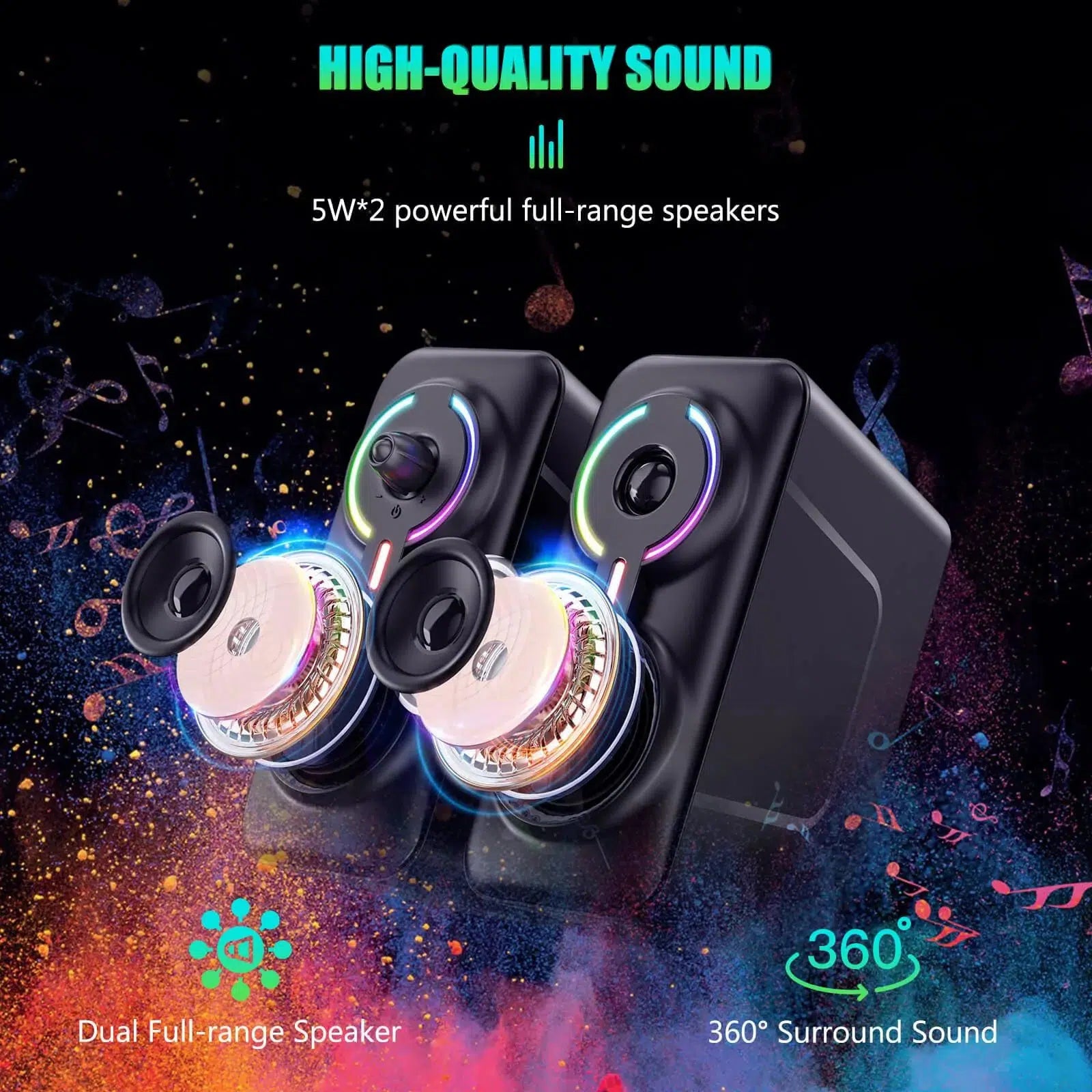 ONIKUMA L6 Multimedia Gaming Speaker with BT5.0 and AUX Mode. 