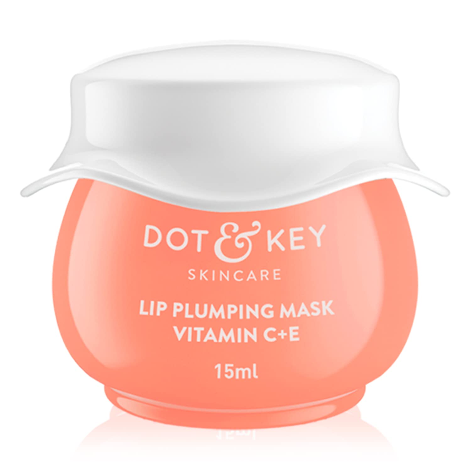 Dot & Key Lip Plumping Mask With Vitamin C + E 15ML For Naturally Glowing Lips, Fades Lip Pigmentation, Smoothes Flaky & Dry Lips, Lip Mask For Soft, Smooth & Plump Lips (Blood Orange & Nectarine). 