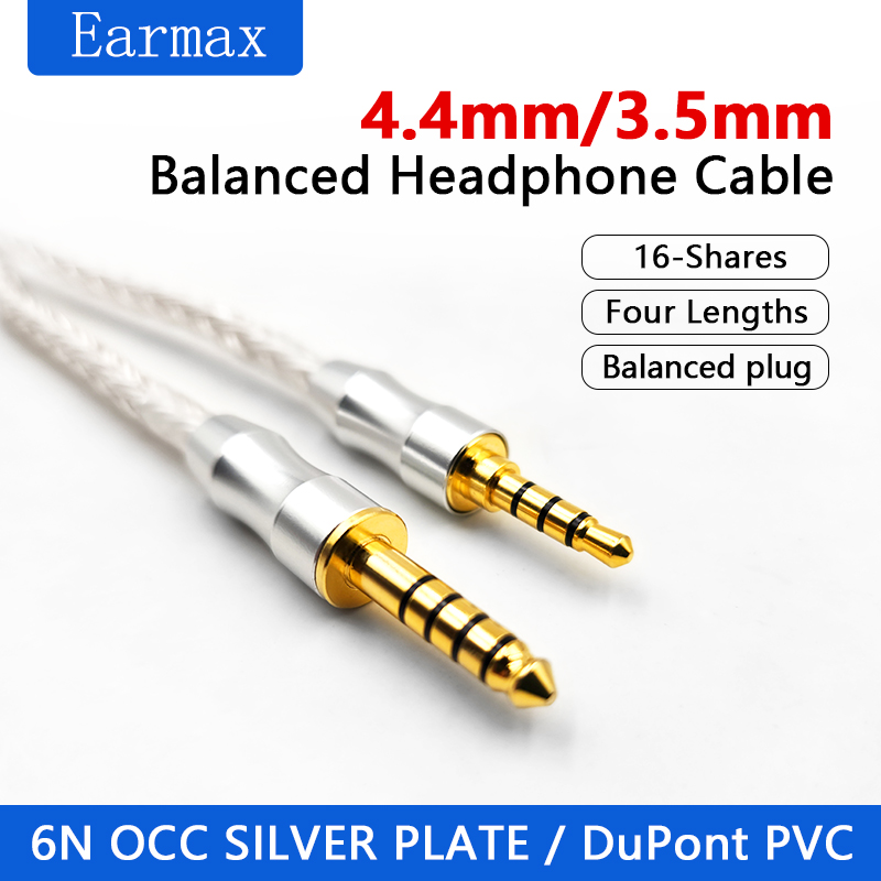For SONY Audio Technica MDR-1A 1000XM3 XM4 XM5 MSR7 AR2 AR3 AR5 SR5 SR3 Earphone Replaceable16Core 4.4mm to 3.5mm Balanced Cable. 