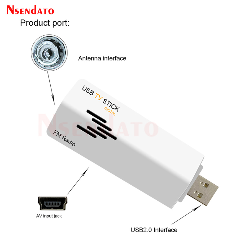 Digital USB 2.0 Analog TV Stick for Worldwide TV Tuner Receiver FM Radio with Remote Control for PC Laptop,. 