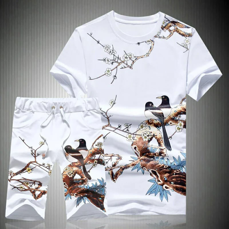High Quality White Cotton T-shirt & 2 Quarter Pants For Man - T-Shirt - T Shirt For Man - T Shirt For Man - T Shirt For Man. 