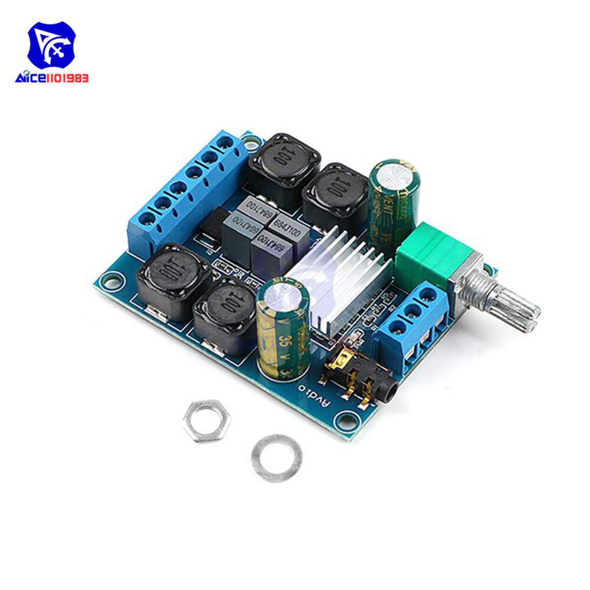 diymore TPA3116 D2 50Wx2 Dual Channel DC 4.5-27V Digital Power Amplifier Board 2 CH Stereo High Efficiency Reverse Protection