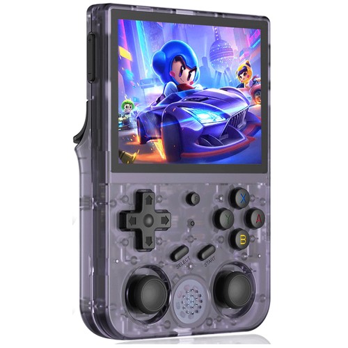 ANBERNIC RG353V Game Console, 256GB TF Card, 32GB Android 16GB Linux, 2GB LPDDR4, HDMI Output, Moonlight Streaming - Transparent Purple. 