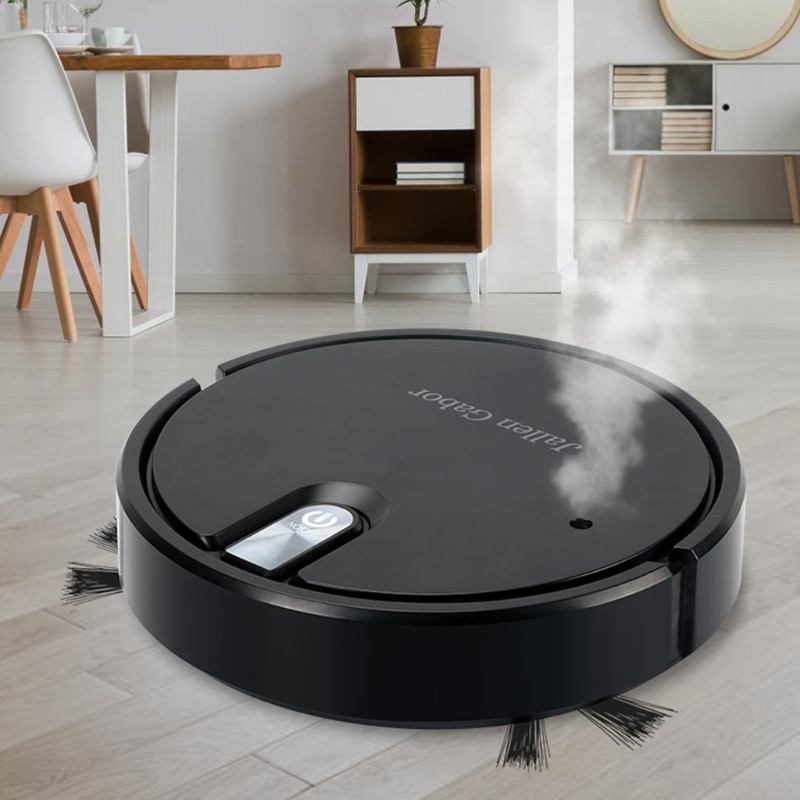 5-in-1 Wireless Auto Robotic Vacuums with LED Atmosphere Lights Super Quiet Vacuuming Mopping Humidifying for Home Use-white. 