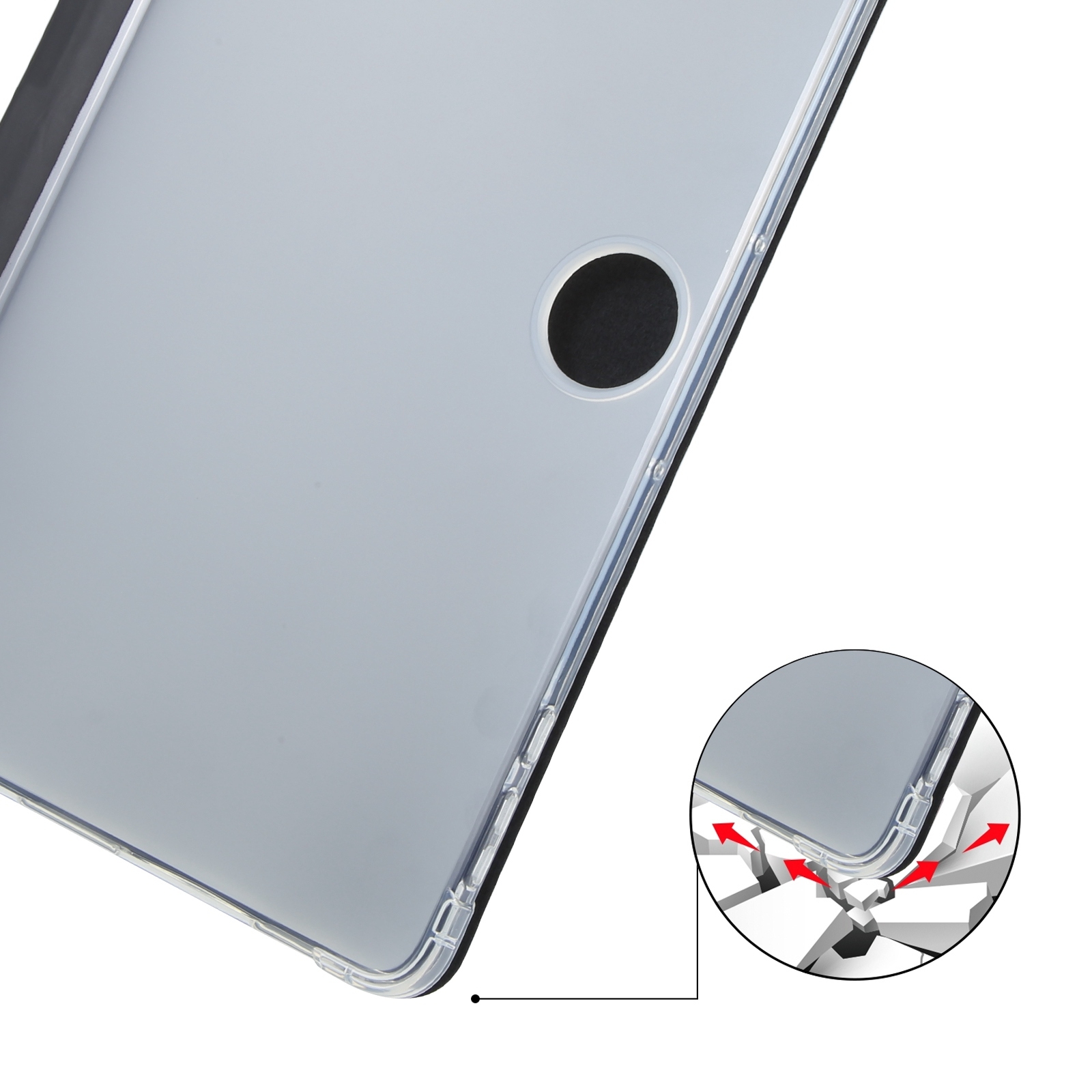 3-fold Clear TPU Smart Leather Tablet Case with Pen Slot For Honor Pad 9. 