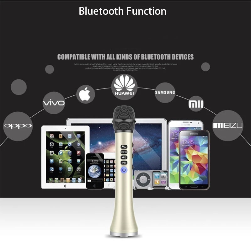 L-698 Professional Karaoke Microphone Wireless Speaker Portable Bluetooth Microphone for Phone Handheld Mic with USB charging. 