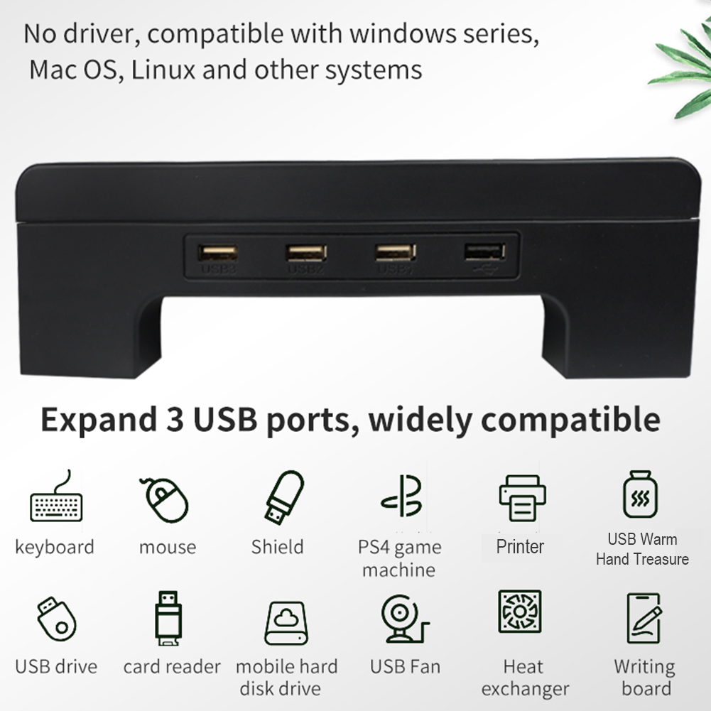 Monitor Stand Riser Computer Stand Desk Organizer With Usb Hub Extender Heightened Shelf For For Laptop Pc Printer. 