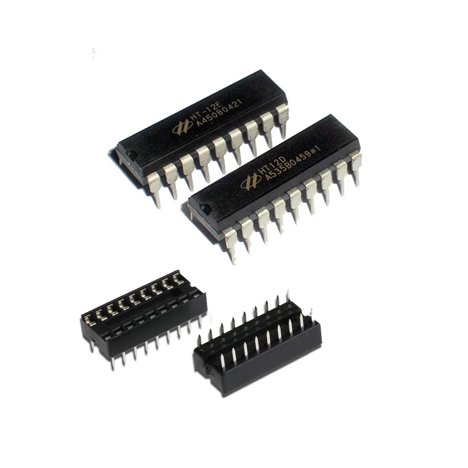 Ht12E + Ht12D Encoder Decoder Ic With Ic Base For Diy Tx Rx - Solar Panel. 