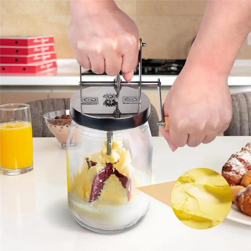 Hand Crank Butter Churner Manual Butter Maker Cream Mixer. 