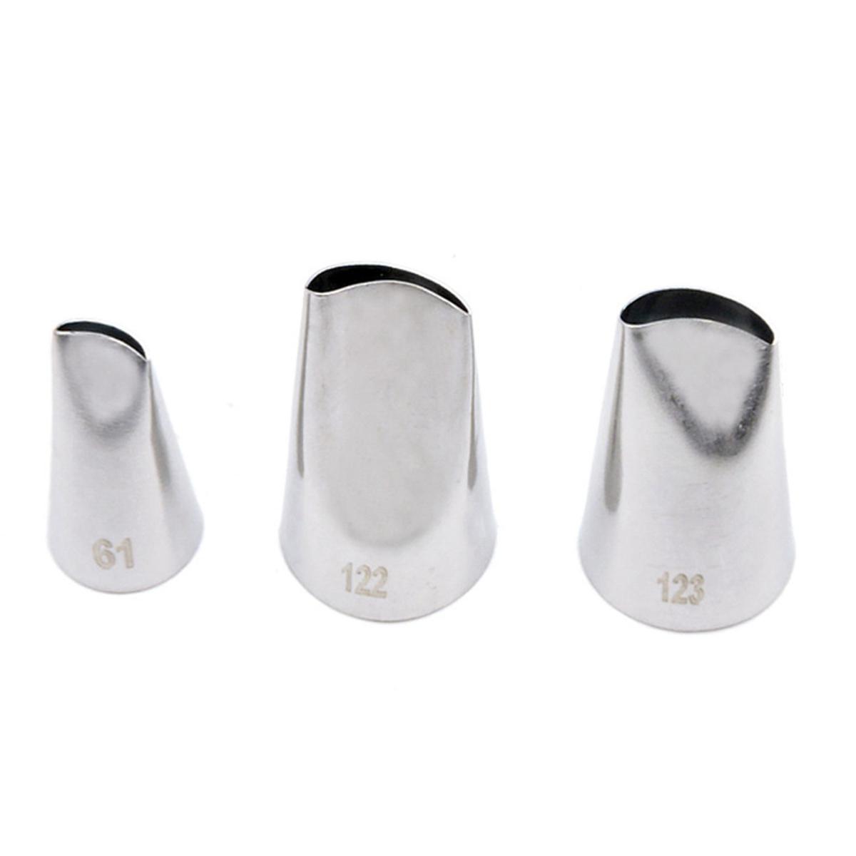 (New)#61 #122 #123 3Pc/et Roe Petal Piping Nozzle Cake Decorating Icing Tip tainle teel Patry Nozzle For Cream Korea Bean Pate Flower Petal. 