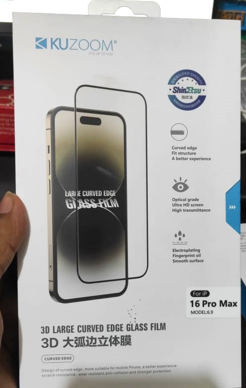 KUZOOM 3D Screen Protector for iPhone Anti-Scratch Full Coverage Glass with HD Clarity for Enhanced Viewing. 