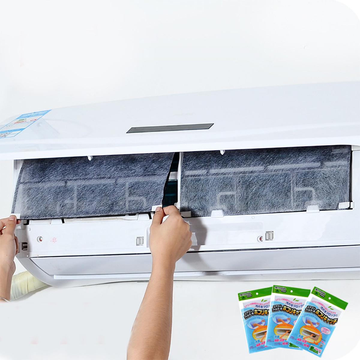 2Pcs/Bag Air Conditioner Filter Papers Anti-dust Net Air Conditioner Cleaning Purification Tools Parts Air Purifier Dust Filters