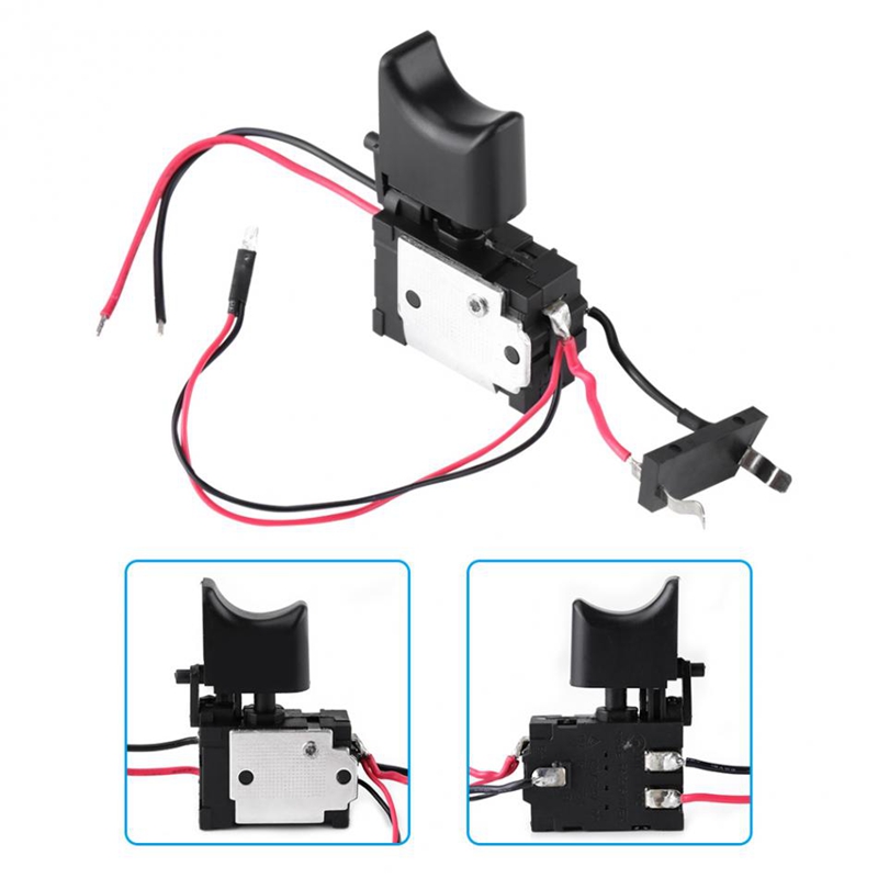 DC 7.2 V - 24 V 16A Electric Drill Control Switch Cordless Trigger Switch with Small Light for  Tool. 
