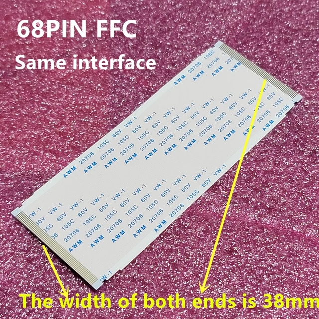 With Ears Gold Plated FFC FPC Flat Flexible Cable AWM 20706 20861 105C 60V VW-1 A-Type Ribbon Wire 60Pin/68Pin 10CM-50CM 60P/68P. 