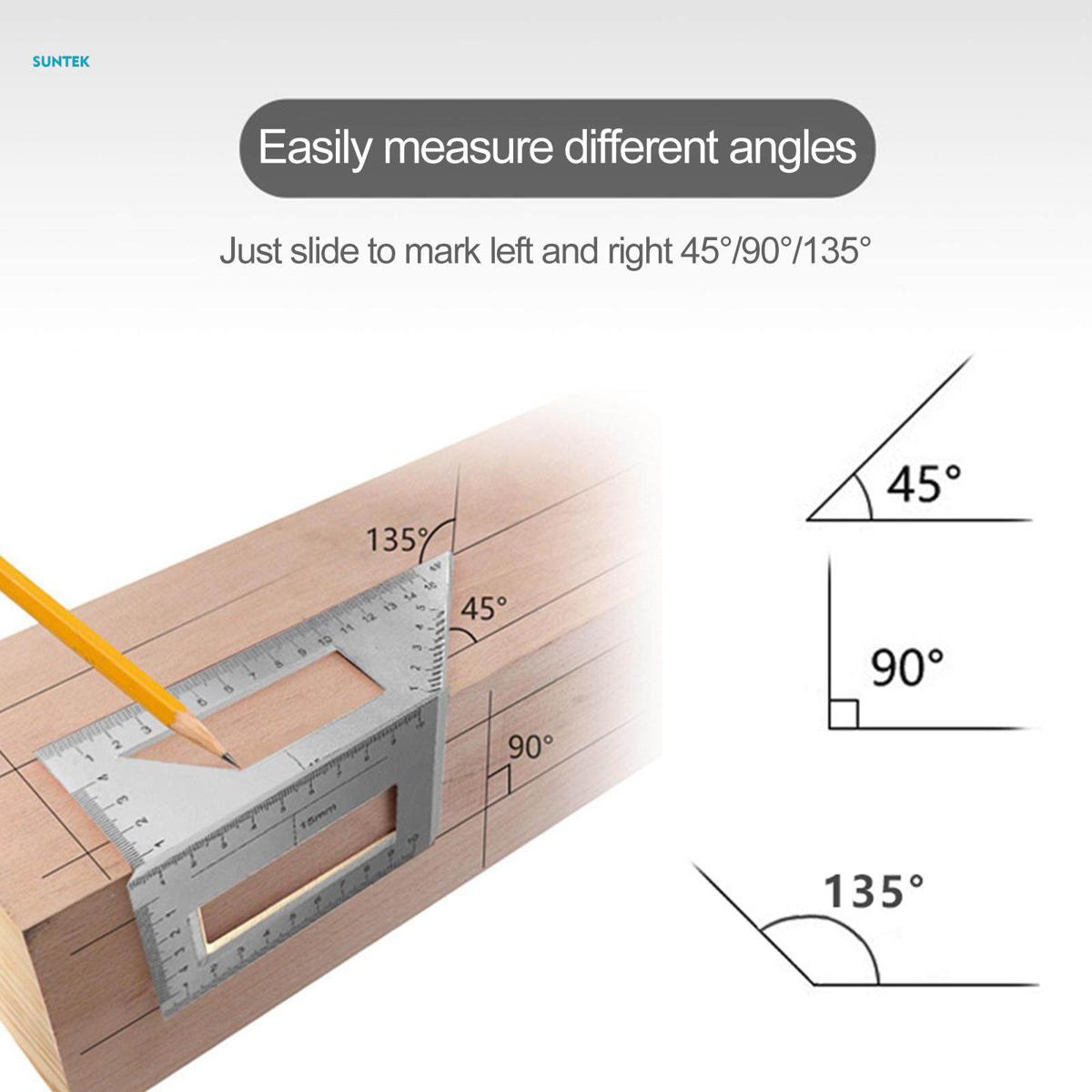 45/90/135 Degree Layout Miter Gauge, Aluminum Alloy Saddle Layout Square Gauge Saddle Square Woodworking Tool for Woodworking Industrial Carpenter
