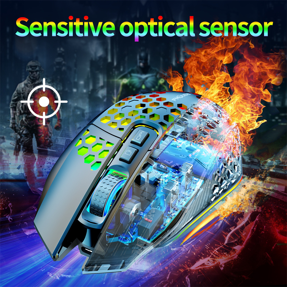 Wireless Mouse, Lighting Ergonomic Wireless Mouse, 2.4GHz USB Cordless Mouse, 1600DPI 500MAH Rechargeable Wireless Mouse For Computer Laptop PC. 