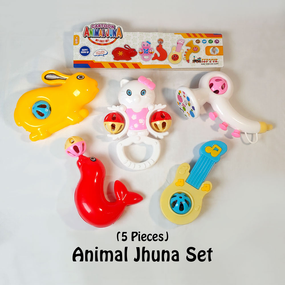 Animal Shape Baby Play Rattler Toy Set-5 Pieces Set