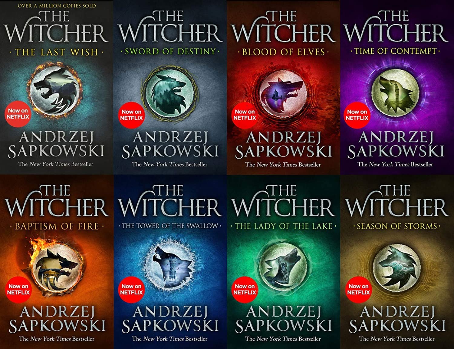 The Complete Witcher Series (8 Books Collection Set) by Andrzej Sapkowski (White Print)