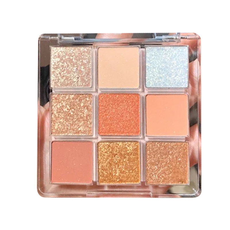 COCO VENUS Clear Nine Colors Acrylic Eyeshadow Palette Pearlescent Matte Earth Nine Square Shade Eyeshadow Makeup. 