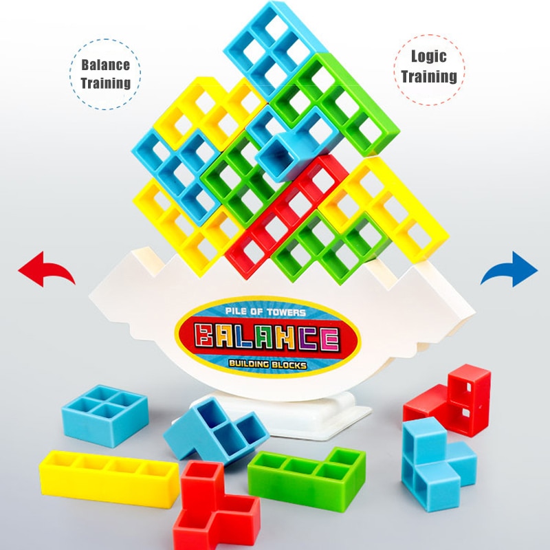 3D Tetris Balance Game Educational Toys Board Game Fine Motion Training Stacking Block Balance Game Educational Toy For Children. 
