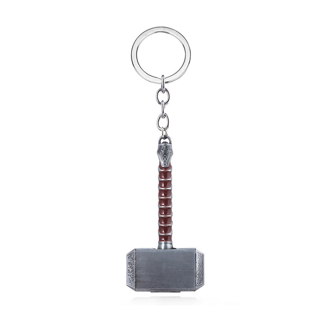Thor Hammer Alloy Key Ring  Silver ST Metal. 
