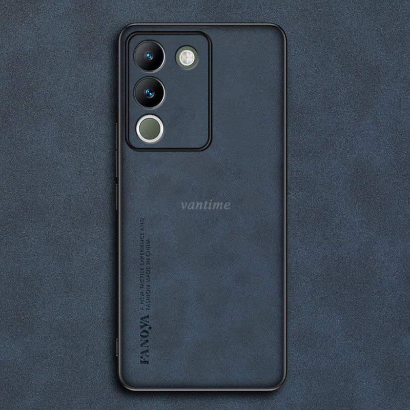 Vantime for Vivo V29e 5G Case Soft Pure Leather Slim Matte Back Cover. 