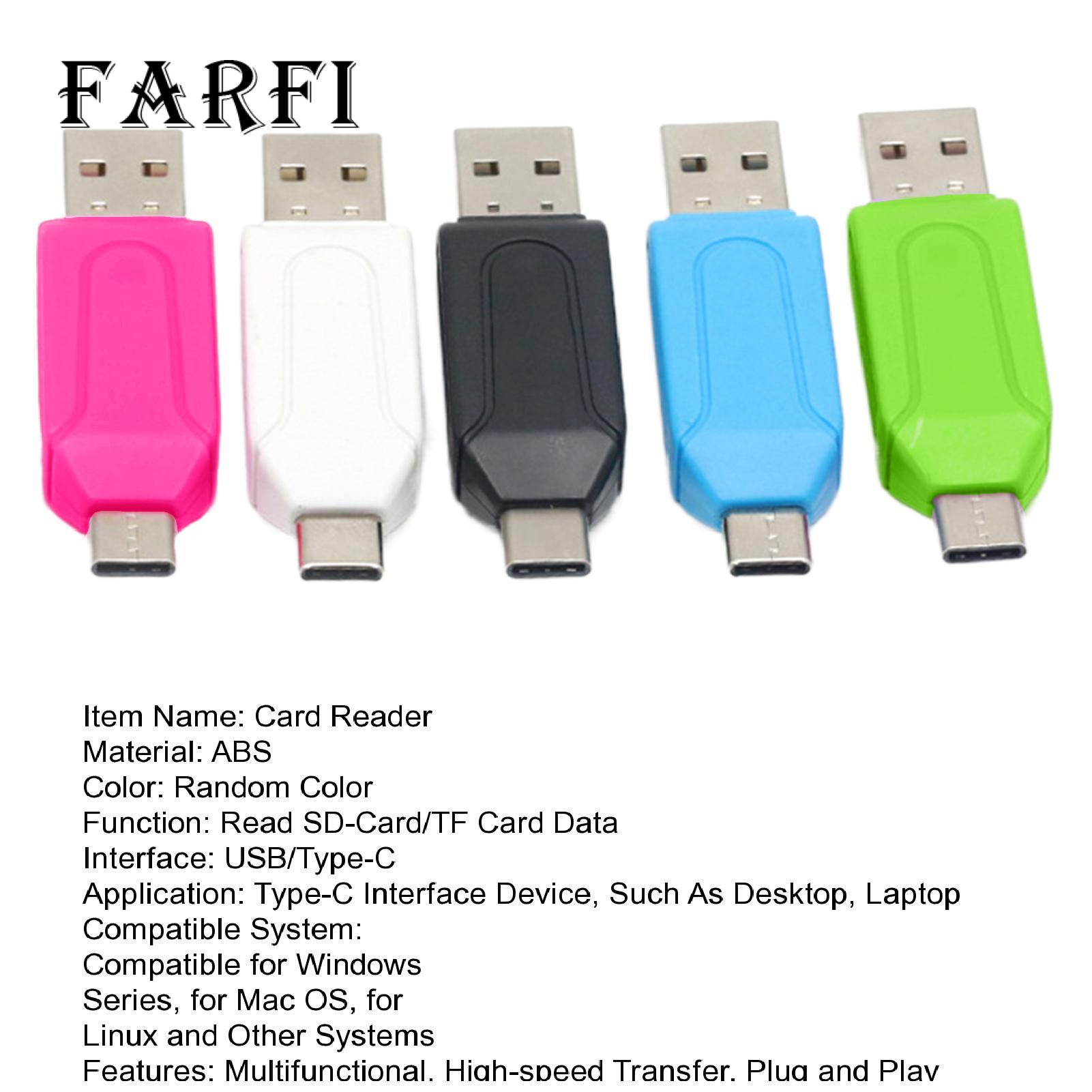 Farfi SD-Card Reader Driver-free USB Type-C TF SD-Card Extension Reader. 