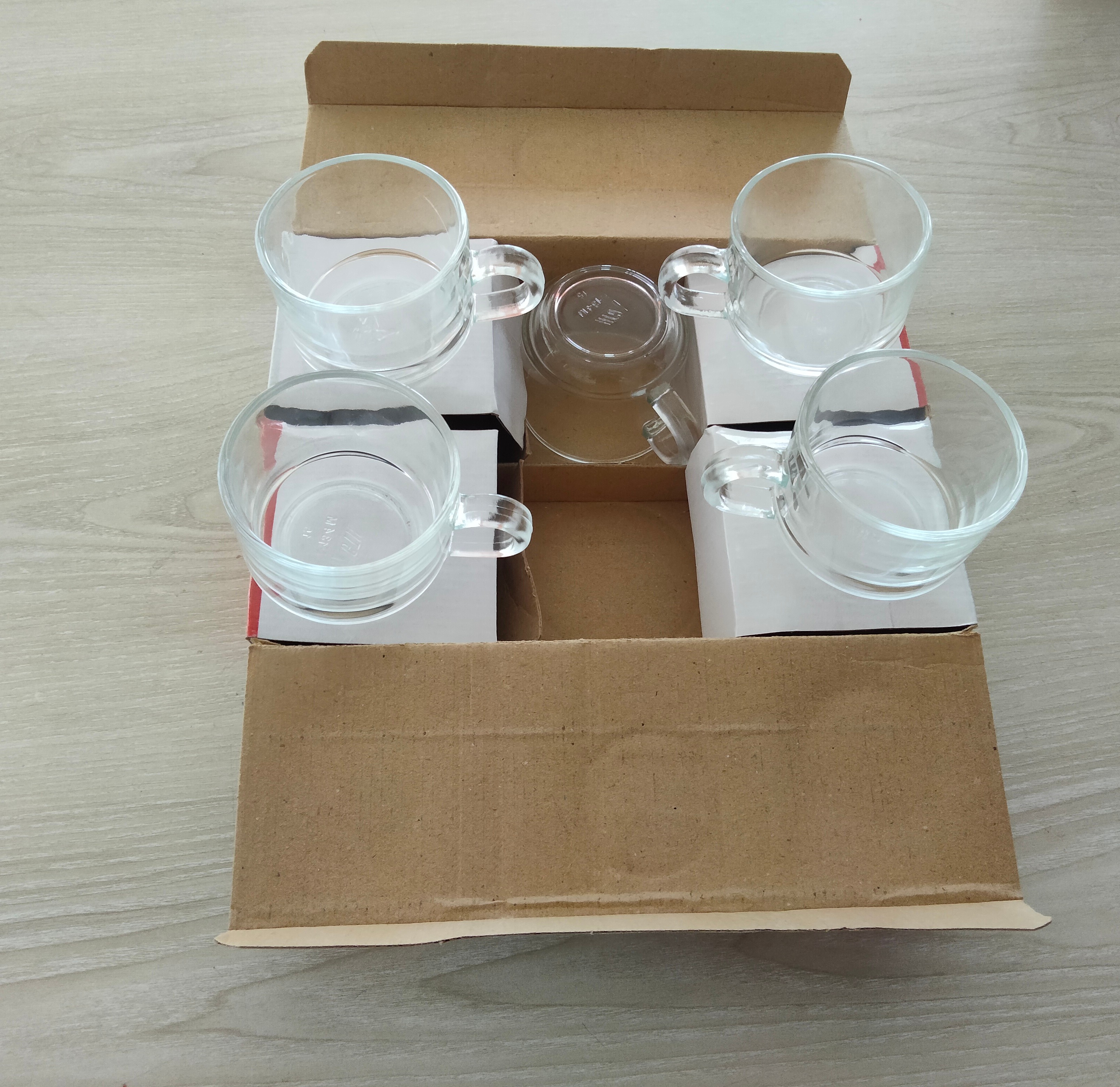Tea Coffe Cup Set 6 PC Transparent Enjoy Tea Time With This Elegant Transparent Cup Set  N134M. 