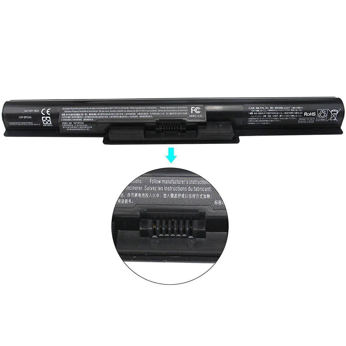 New VGP-BPS35 Battery Replacement for Sony Vaio 14E 15E SVF1521A2E SVF152C29M SVF14215SC SVF15218SC VGP-BPS35A VGPBPS35A