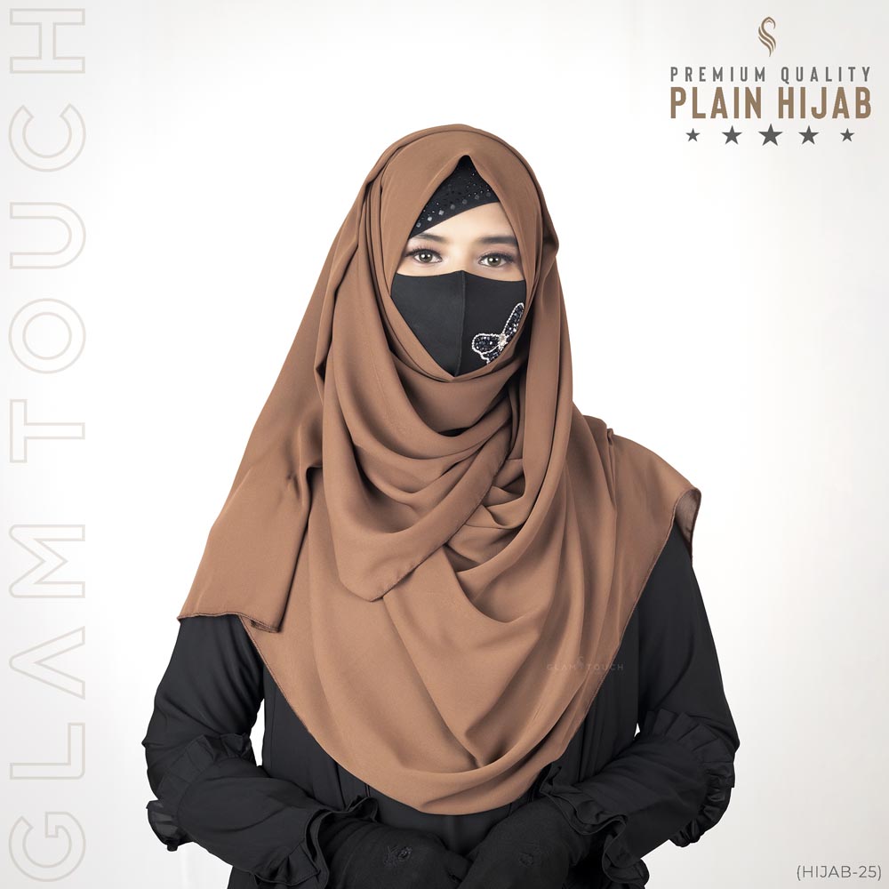 Glam Touch - Premium Quality Full Coverage (80x30) Diamond Georgette Hijab