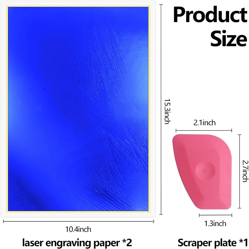 Laser Engraving Marking Color Paper,2PCS Blue Marking Paper,15.3X10.4Inch Laser Engraving Paper for Fiber Laser Marking Easy to Use. 