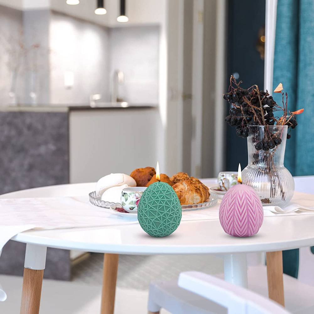 GC Reusable Easter Eggs Silicone Mold Diy 3d Simulation Egg Candle Moulds For Easter Party Decoration. 
