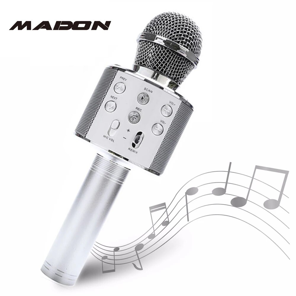 Children's Microphone Karaoke Home System Portable Bluetooth Speaker with Wireless Mic For Kid