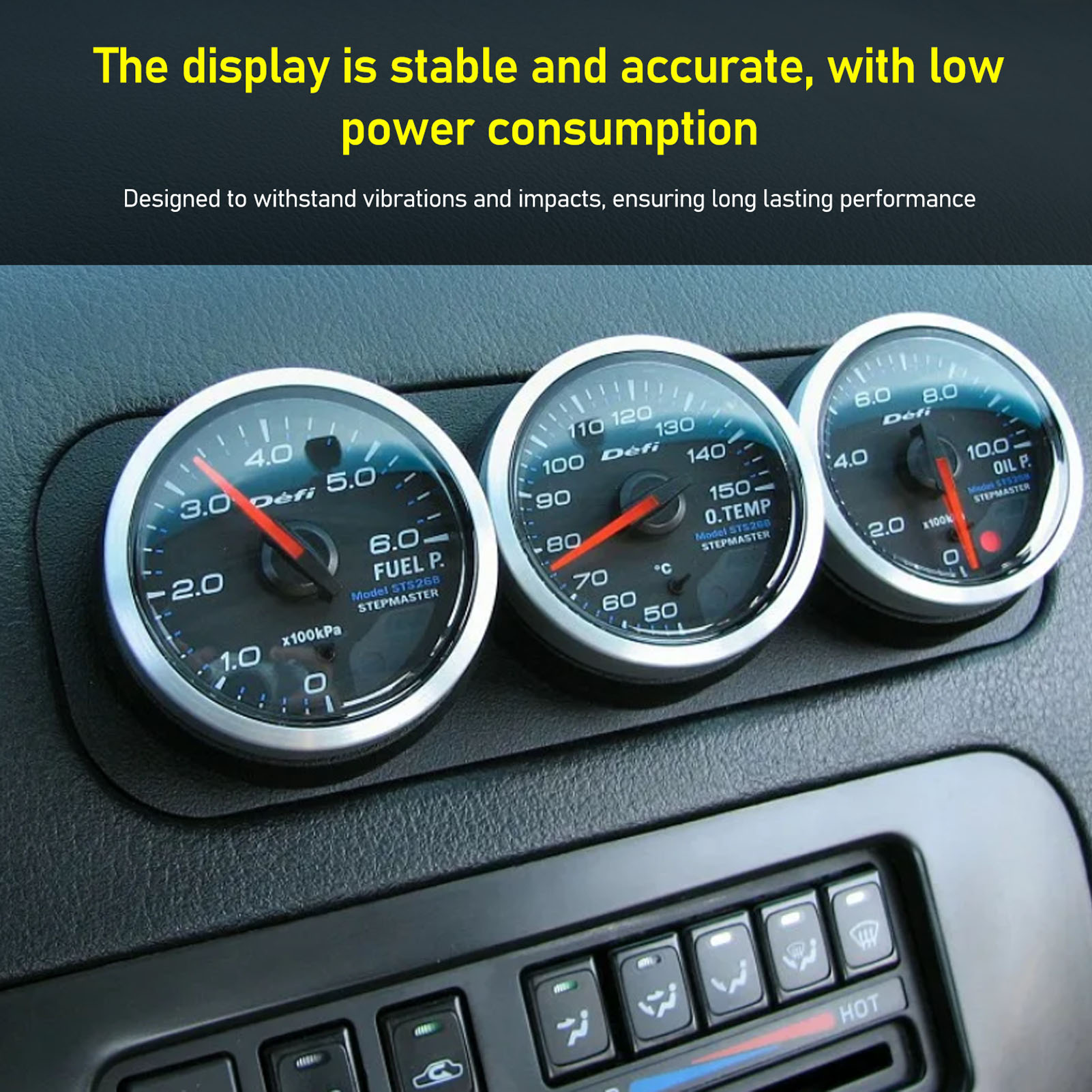 Exhaust Gas Temp Gauge 52mm 200 To 1300 degrees Celsius Digital Display Universal Fit Accurate Reading EGT Meter with Sensor for Vehicles. 