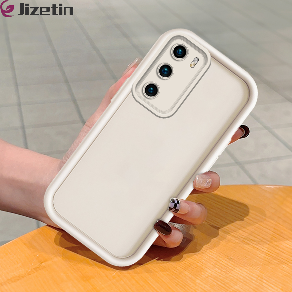 Jizetin for Huawei P40 Back Cover Classical Color Ladder Camera Soft Rubber Mobile Phone Case