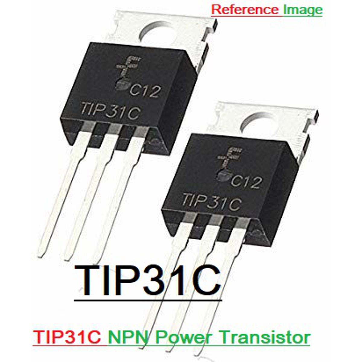 2Pcs- TIP31C Transistor TIP31 Transistor TIP31C IC TIP31C MOSFET NPN Transistor 100V 3A 40W 3 Pin Leads TO-220 Transistor IC