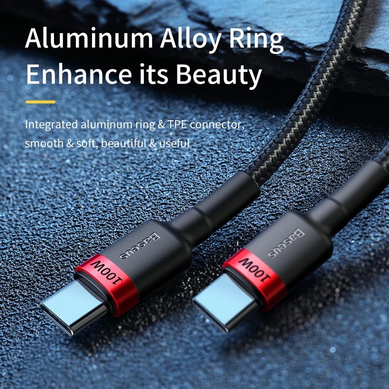 Baseus USB C to USB Type C Cable for Xiaomi Redmi Note 8 Pro Quick Charge 4.0 PD 100W Fast Charging for MacBook Pro Charge Cable. 