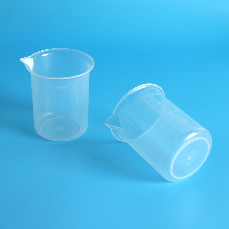 Lab Graduated Clear Plastic Thicken with Cap Measuring Jug 200mL 4pcs. 