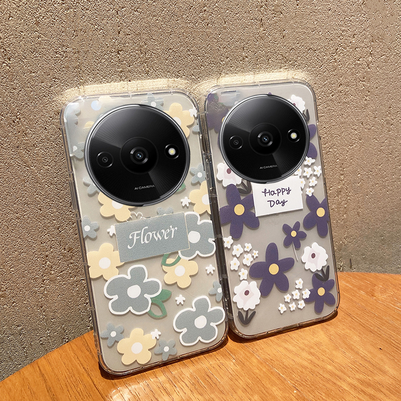 For Redmi A3 Case Flower Shell with Soft Silicone for Fashion and Anti Drop Protection for Redmi A3 Back Cover. 
