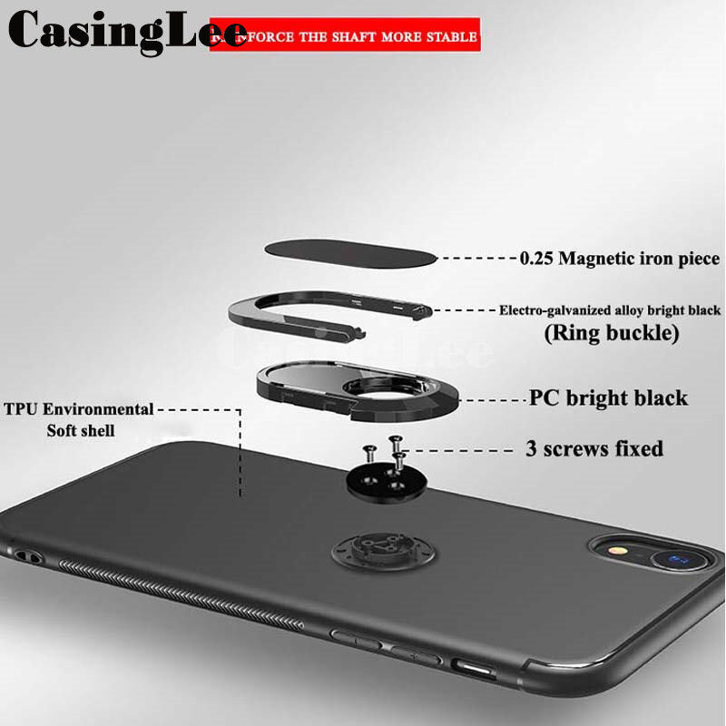 For Honor X9A Case Soft matte full Protector Shockproof Car Magnetic Holder Ring Phone Cover Casing hp Honor X9A Phone cases. 