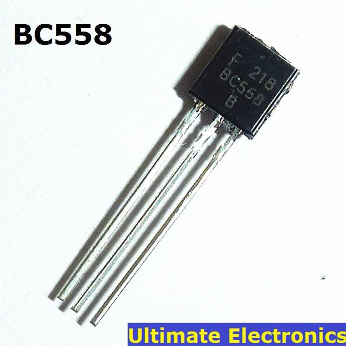25Pcs- BC558B BC558 BC-558 BC 558 30V 100mA PNP 3 Pin Leads General Purpose Transistors BC 558 PNP 3 Pin TO-92 Package Bipolar Low Power Transistor