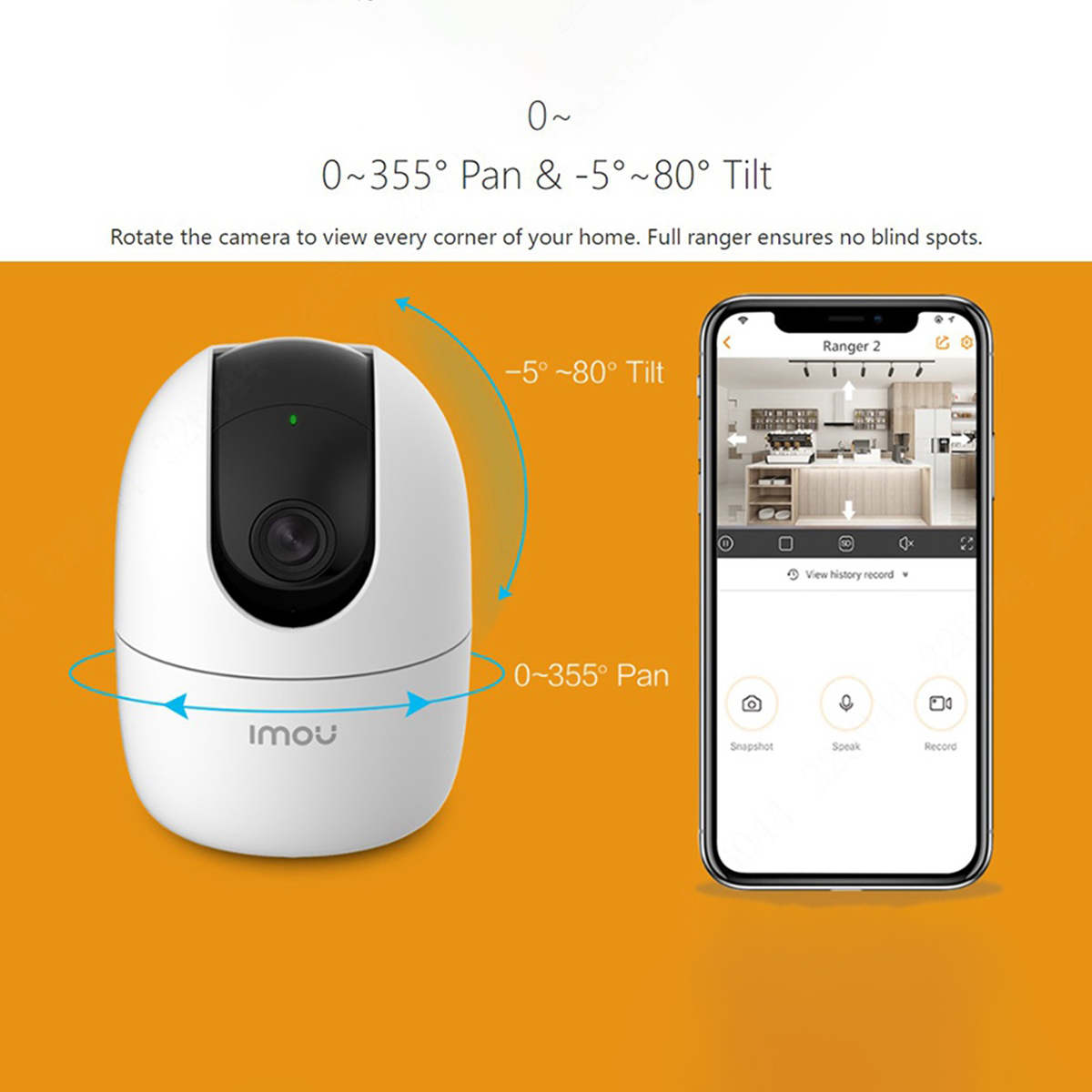 Dahua Imou IPC-A22EP Ranger 2 IP Camera With 360 Degree Coverage - Focal Length 3.6mm with Night Vision. 
