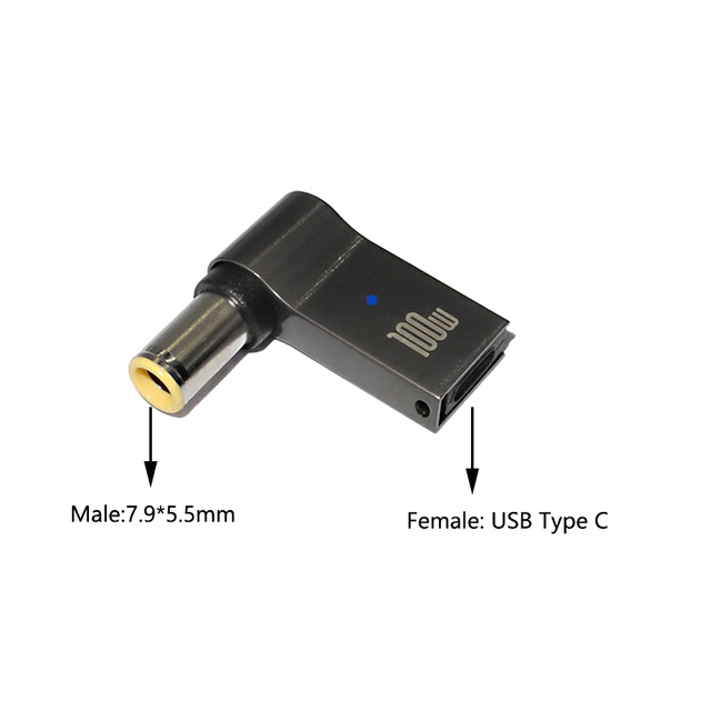 100W USB Type C PD Fast Charging Cable Cord for Lenovo ThinkPad T61 T60 T420 T430 USB-C to 7.9X5.5mm DC Power Adapter Connector