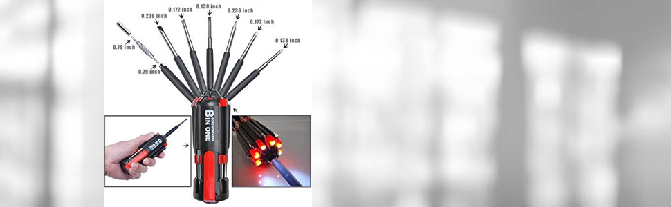 8 In 1 Multi Screwdriver Set With Powerful Torch. 
