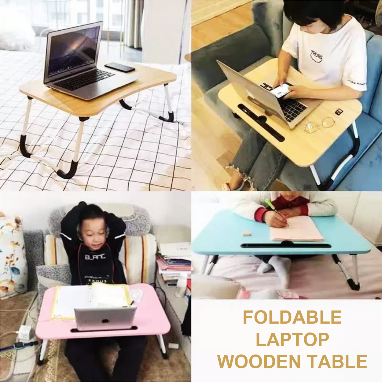 Foldable Bed Desk Study Writing Wooden Table Drawing Desk Tray In Bed For Lazy Mornings - Laptop Table - Laptop Table. 