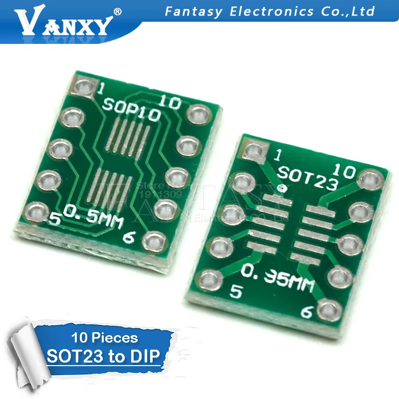 10PCs SOT23 msop10 sop-10 Umax to dip10 PCB transfer board dip pin board pitch adapter. 