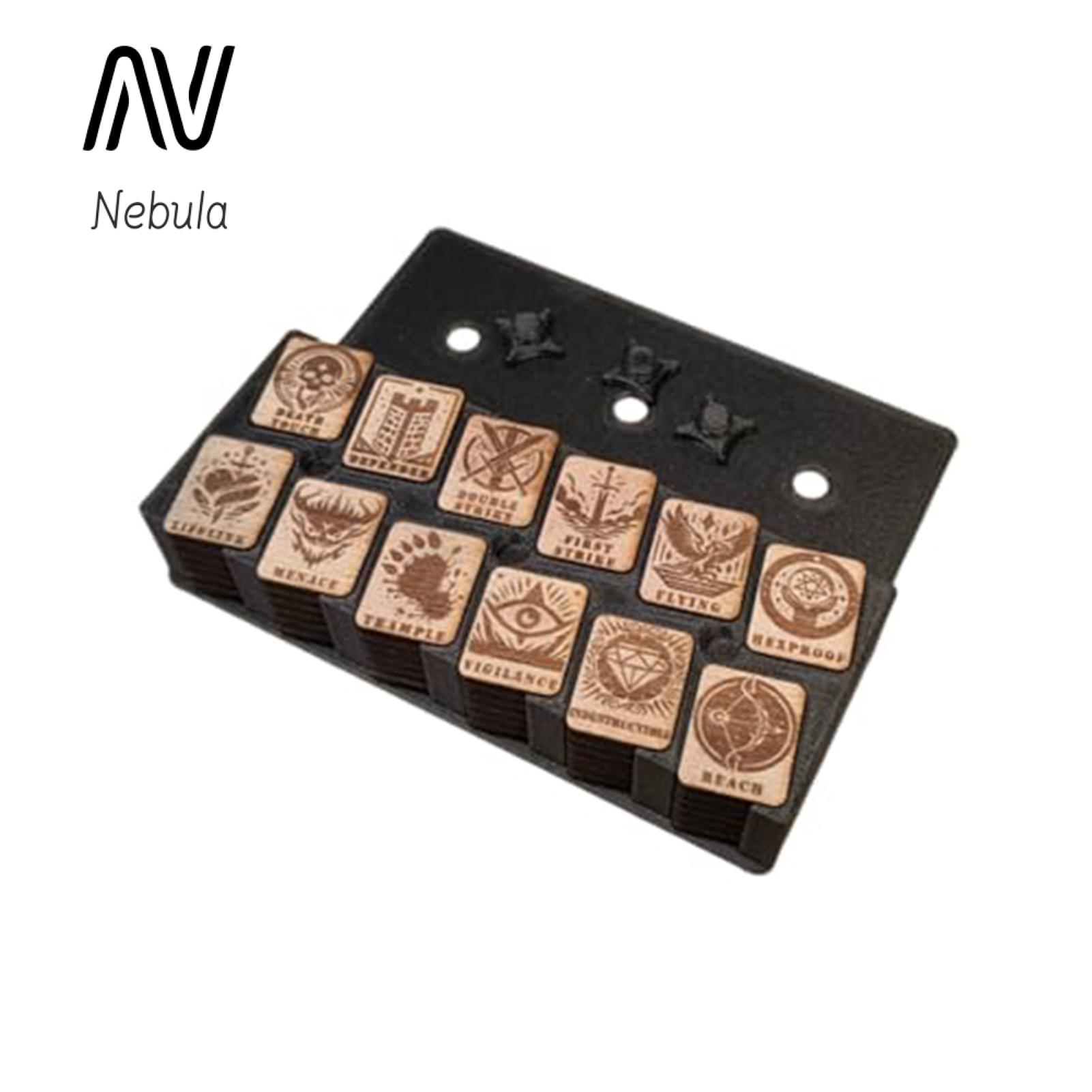 Nebula Supreme op Game Counter Wooden Card Game Ability Counters Set with Token Dispenser Storage Box op Game Trking Counter for Gamers Card Game Counter